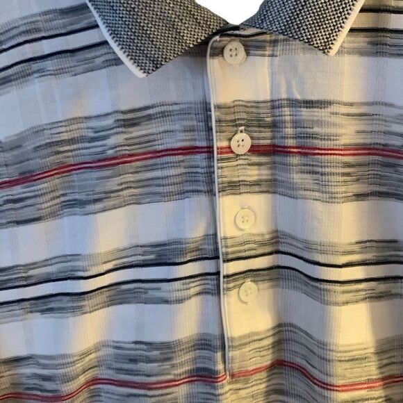 Pre Owned Men’s Descente Short Sleeve Polo Egyptian Cotton Sz Lg Casual Comfort - Picture 3 of 13